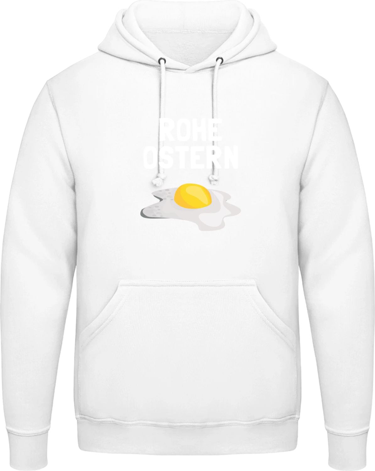 Rohe Ostern Spiegelei - Arctic white AWDis man hoodie - Front