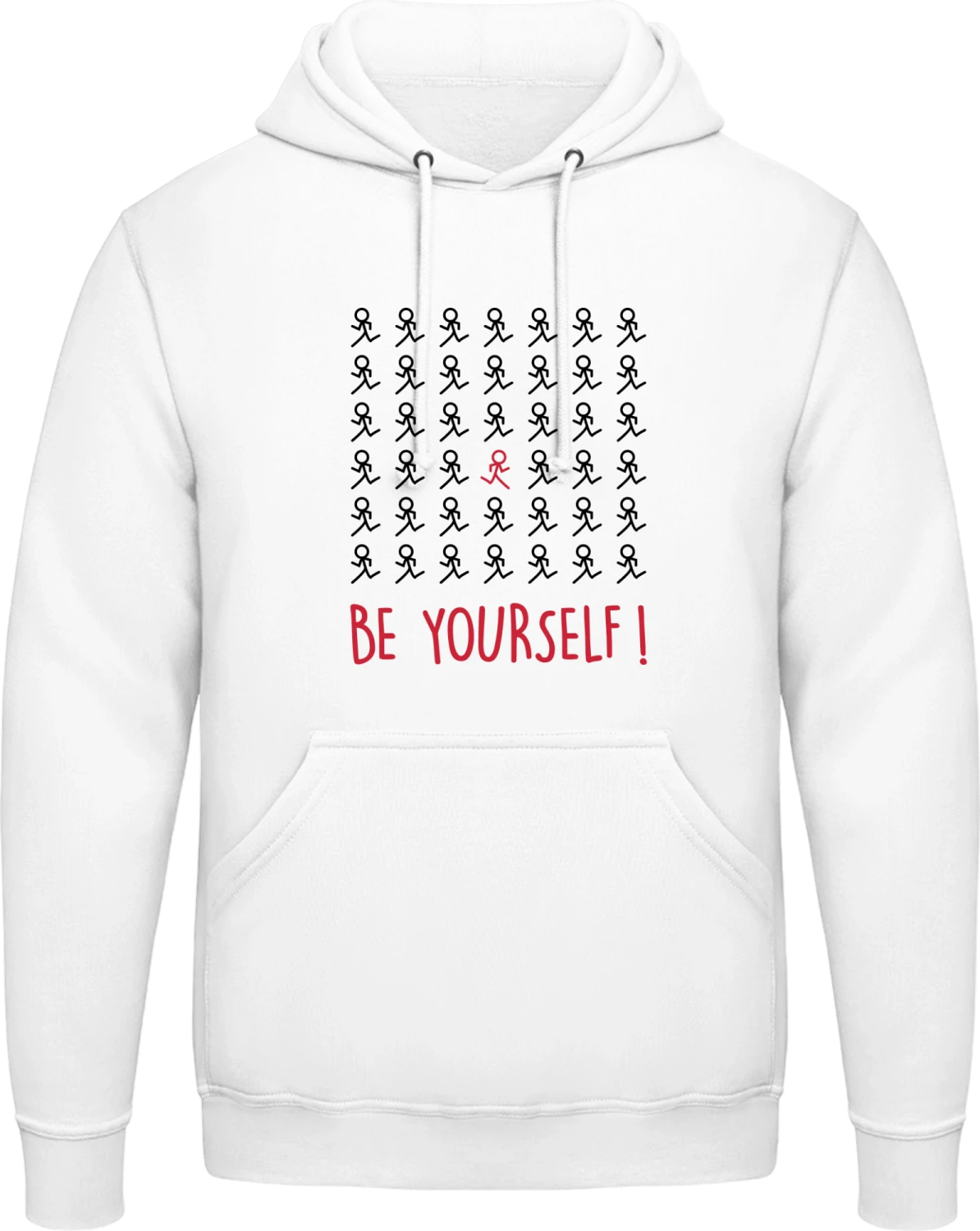 Be Yourself! - Arctic white AWDis man hoodie - Front