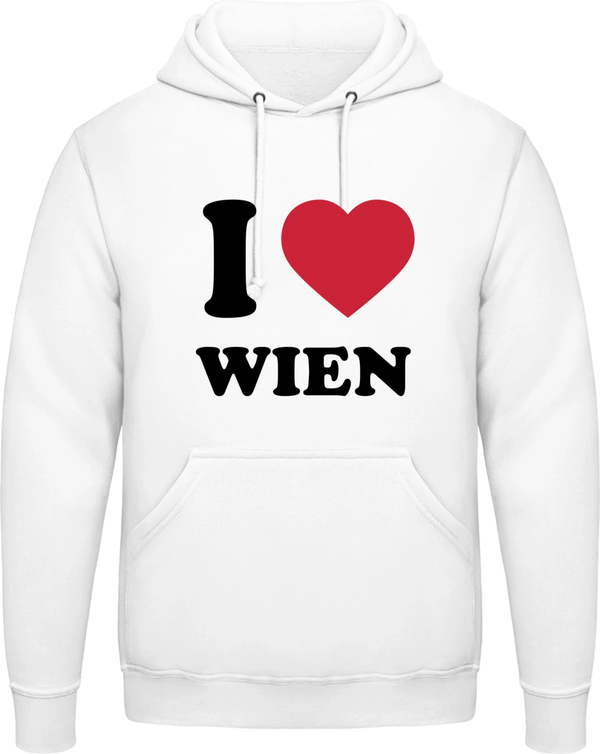 I Love Wien - Arctic white AWDis man hoodie - Front