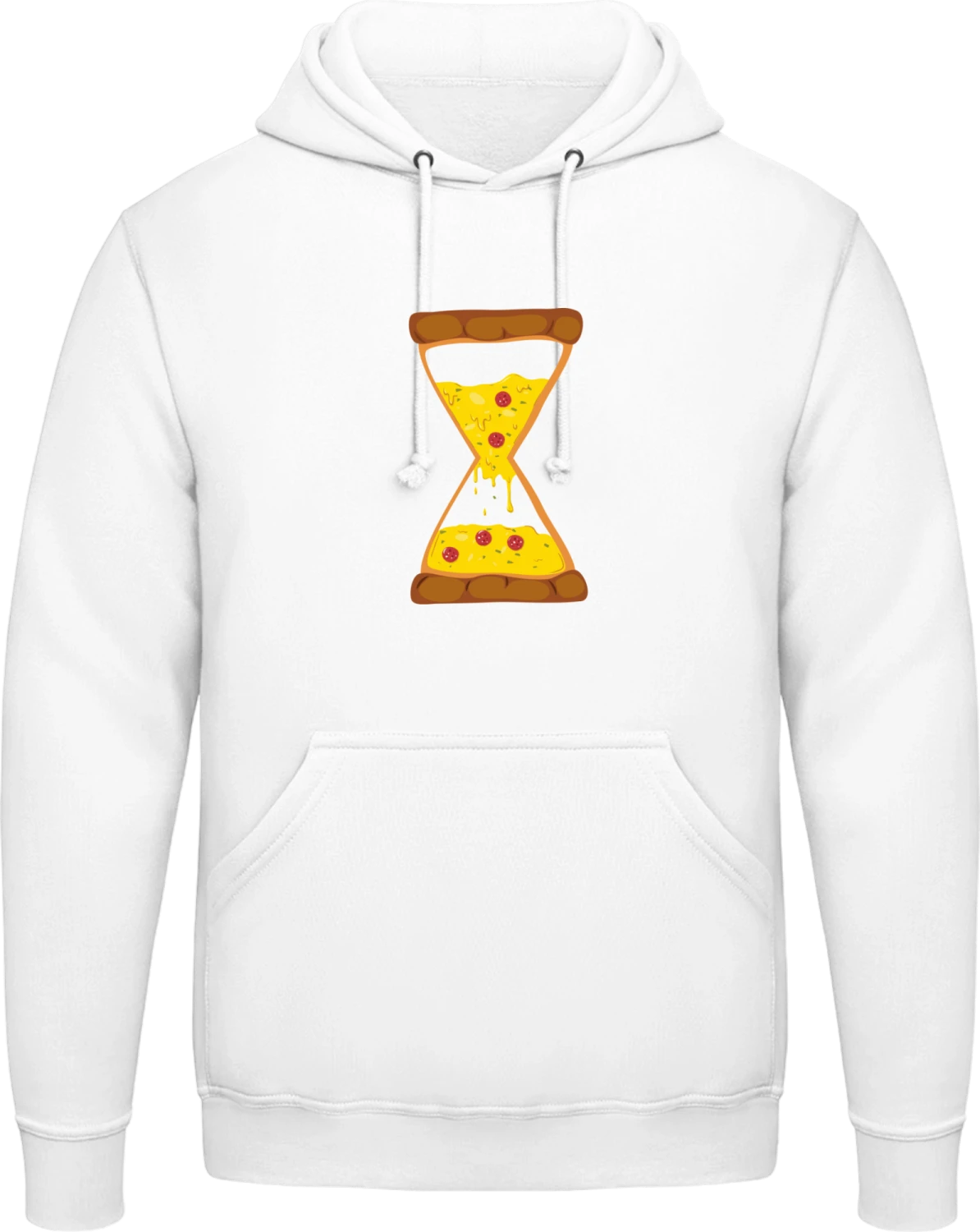 Pizza Hourglass - Arctic white AWDis man hoodie - Front