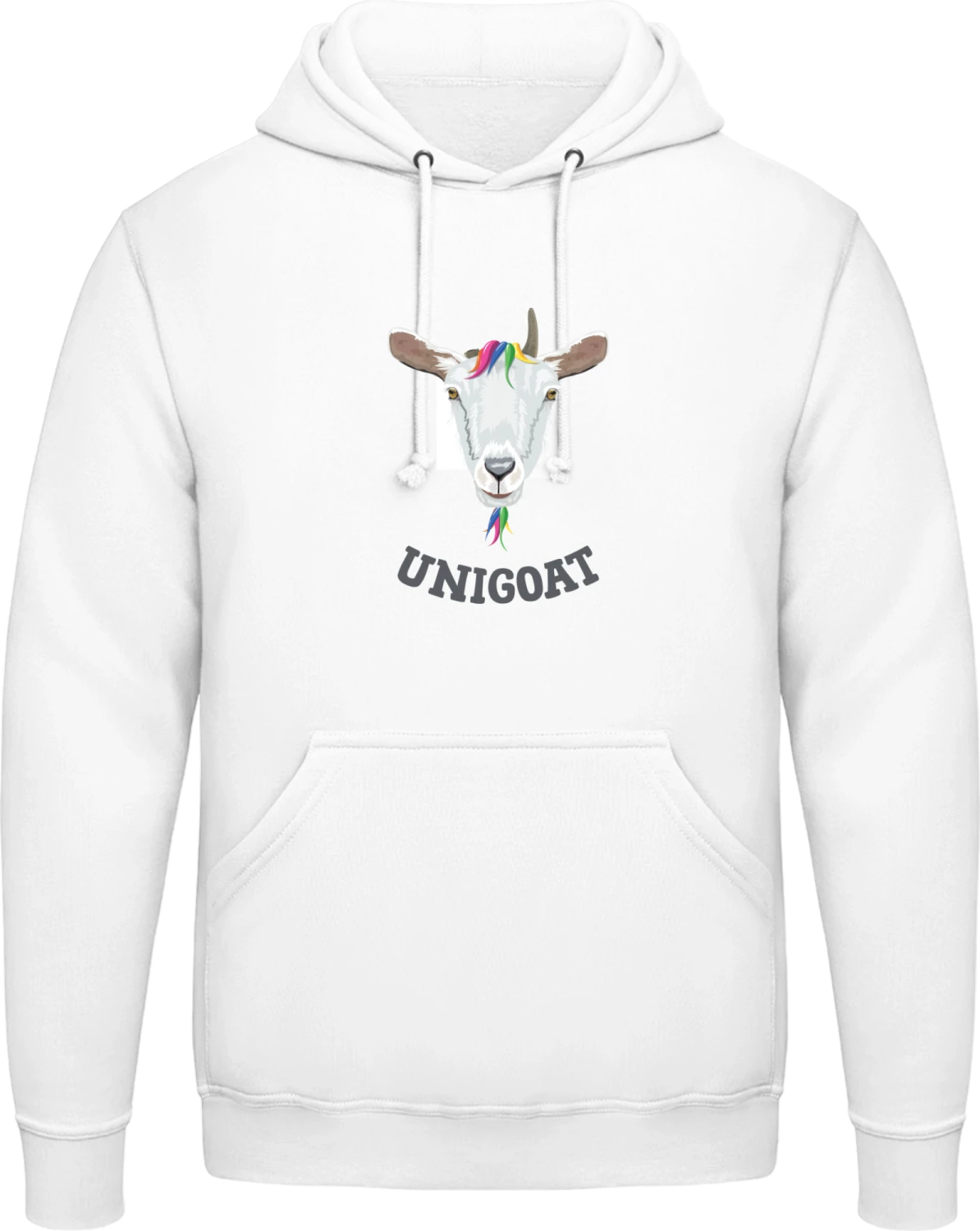 Unigoat Unicorn - Arctic white AWDis man hoodie - Front