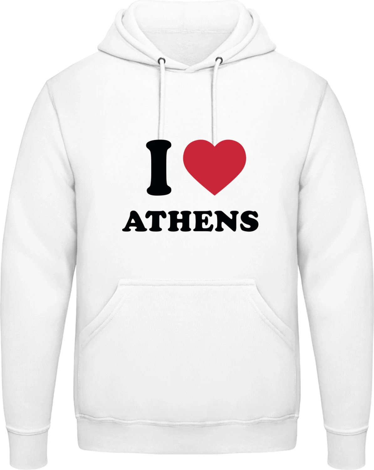 I Love Athens - Arctic white AWDis man hoodie - Front