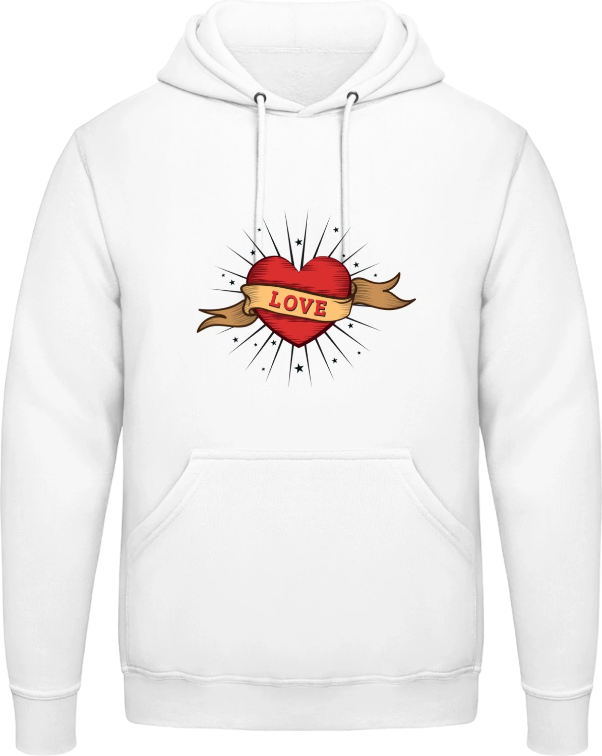 Love Old School Tattoo - Arctic white AWDis man hoodie - Front