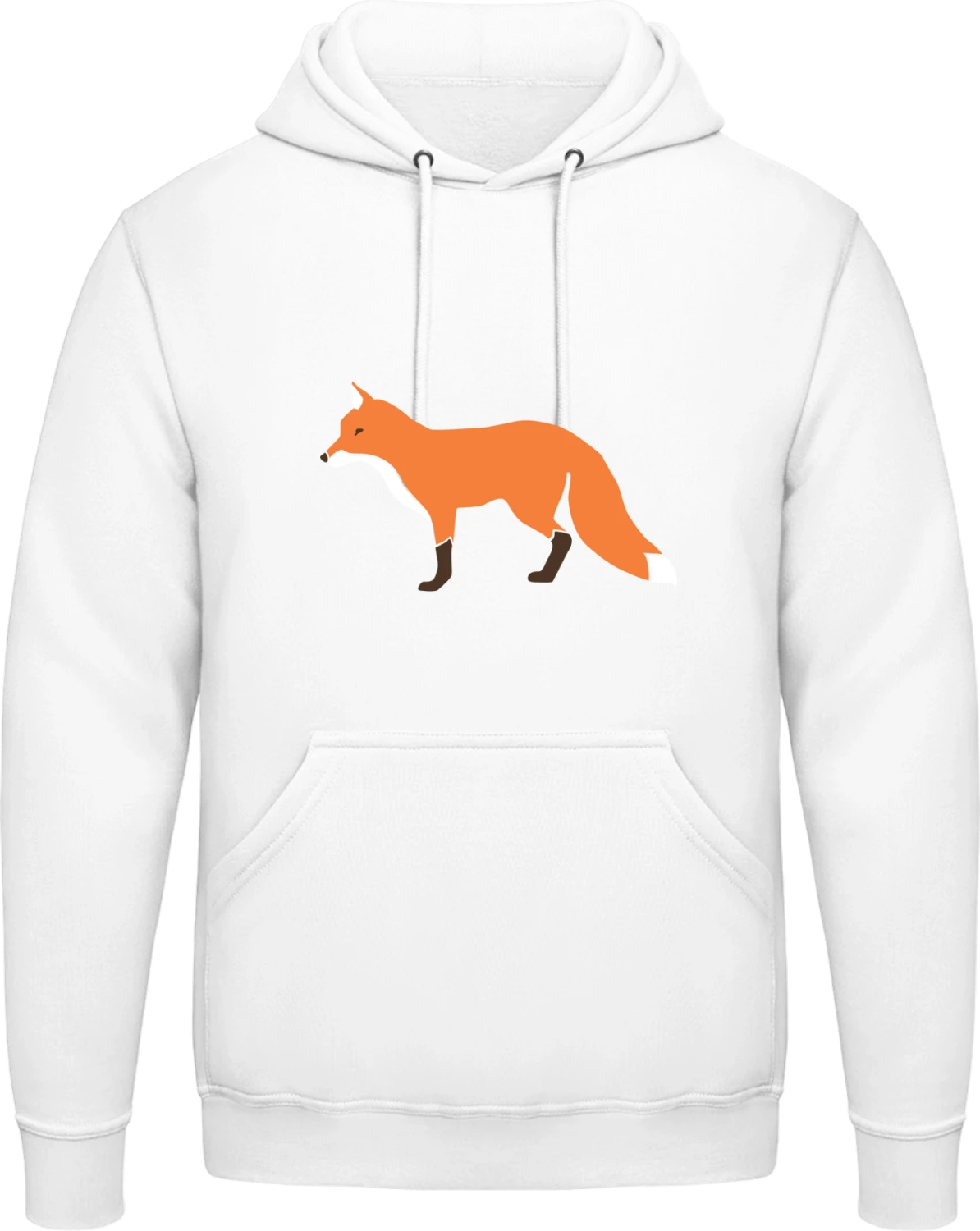 Fox Full Body - Arctic white AWDis man hoodie - Front