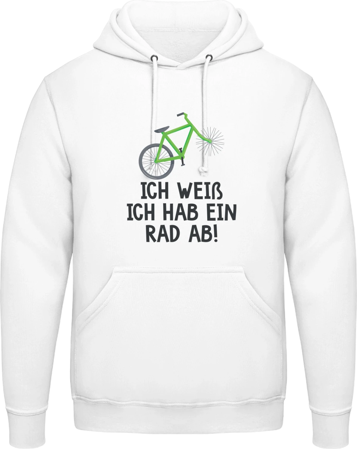 Ich hab ein Rad ab - Arctic white AWDis man hoodie - Front