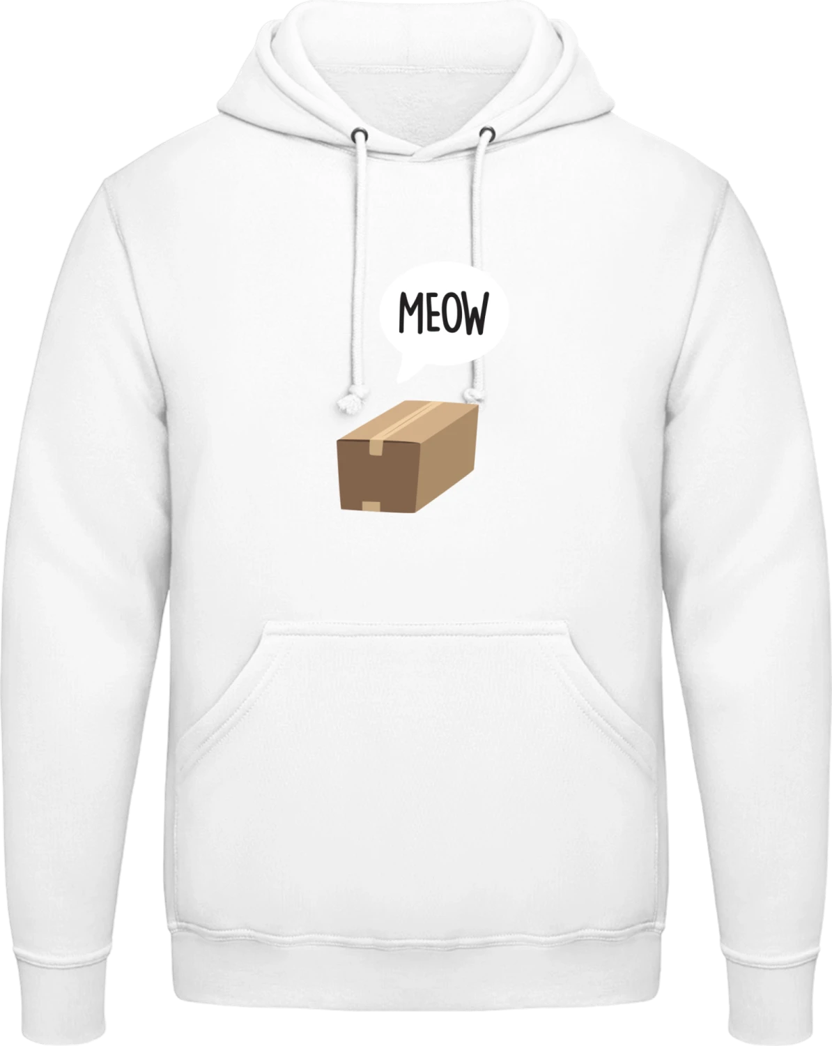 Meow In The Box Schrödinger's Cat - Arctic white AWDis man hoodie - Front