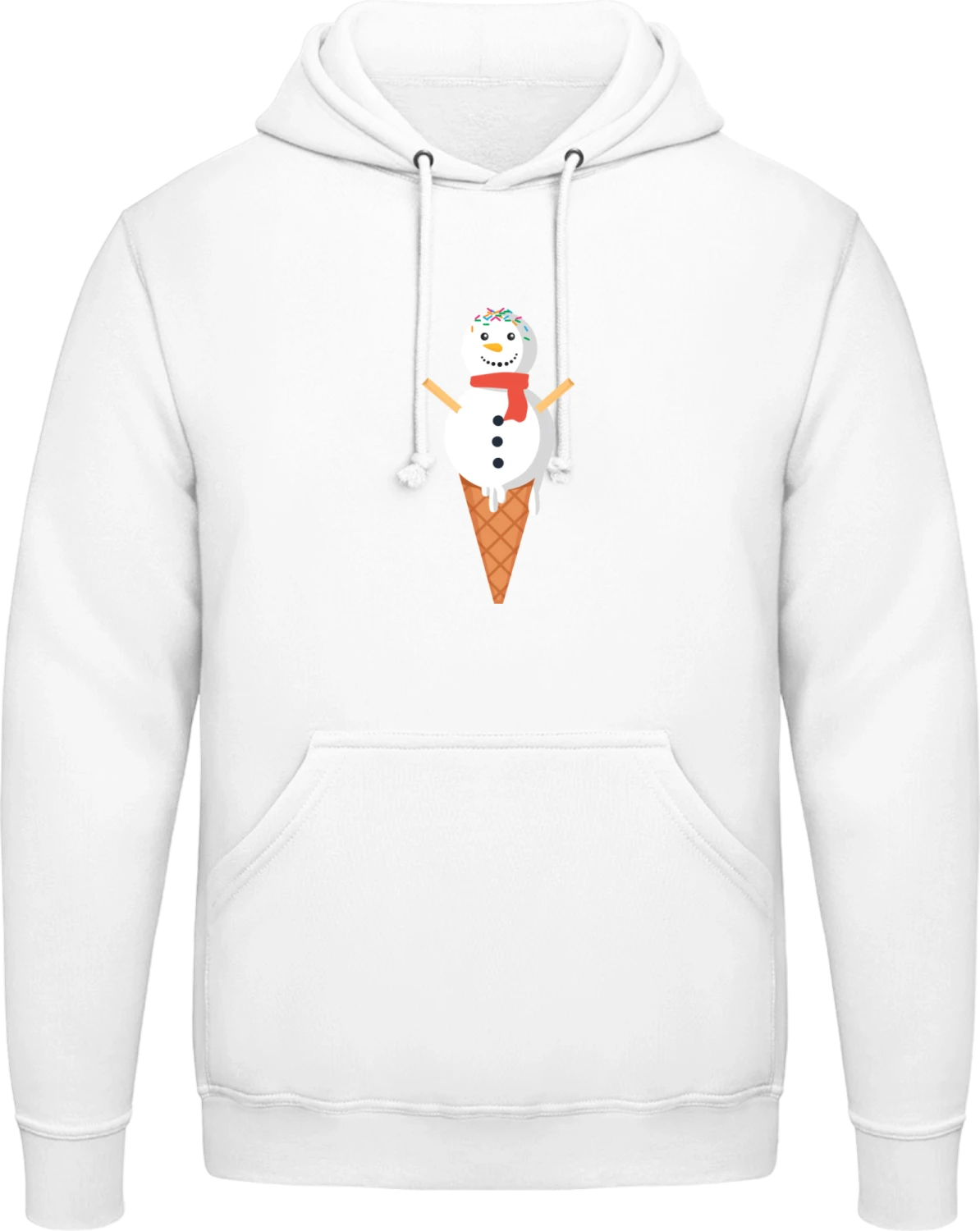 Snowman Ice - Arctic white AWDis man hoodie - Front