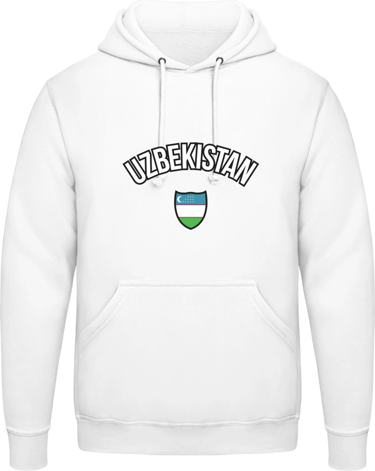 UZBEKISTAN Fan - Arctic white AWDis man hoodie - Front