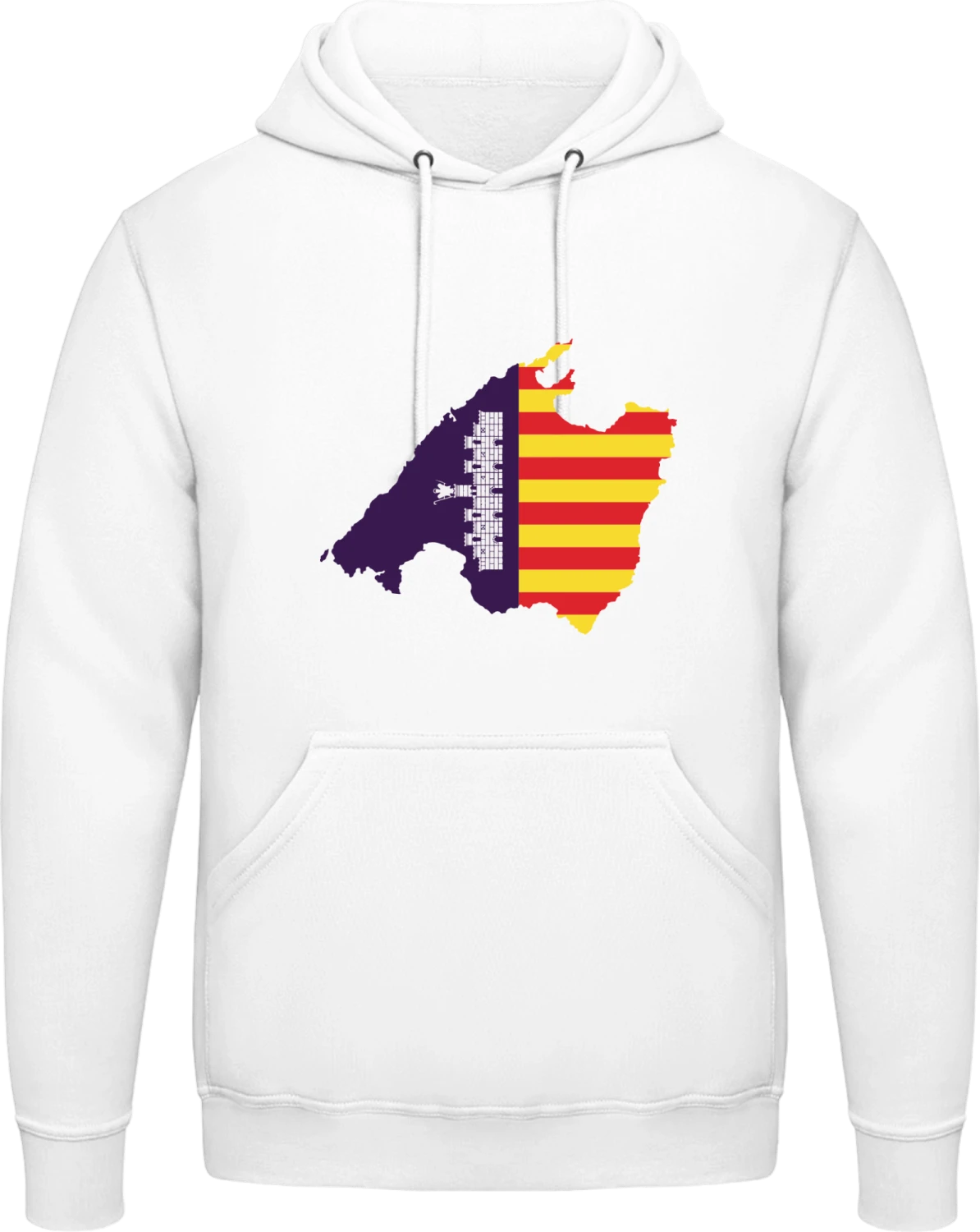 Mallorca Flag - Arctic white AWDis man hoodie - Front