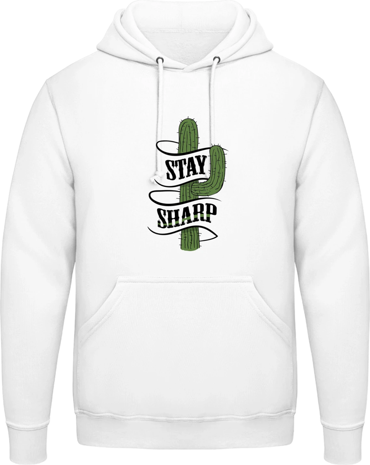 Stay Sharp - Arctic white AWDis man hoodie - Front