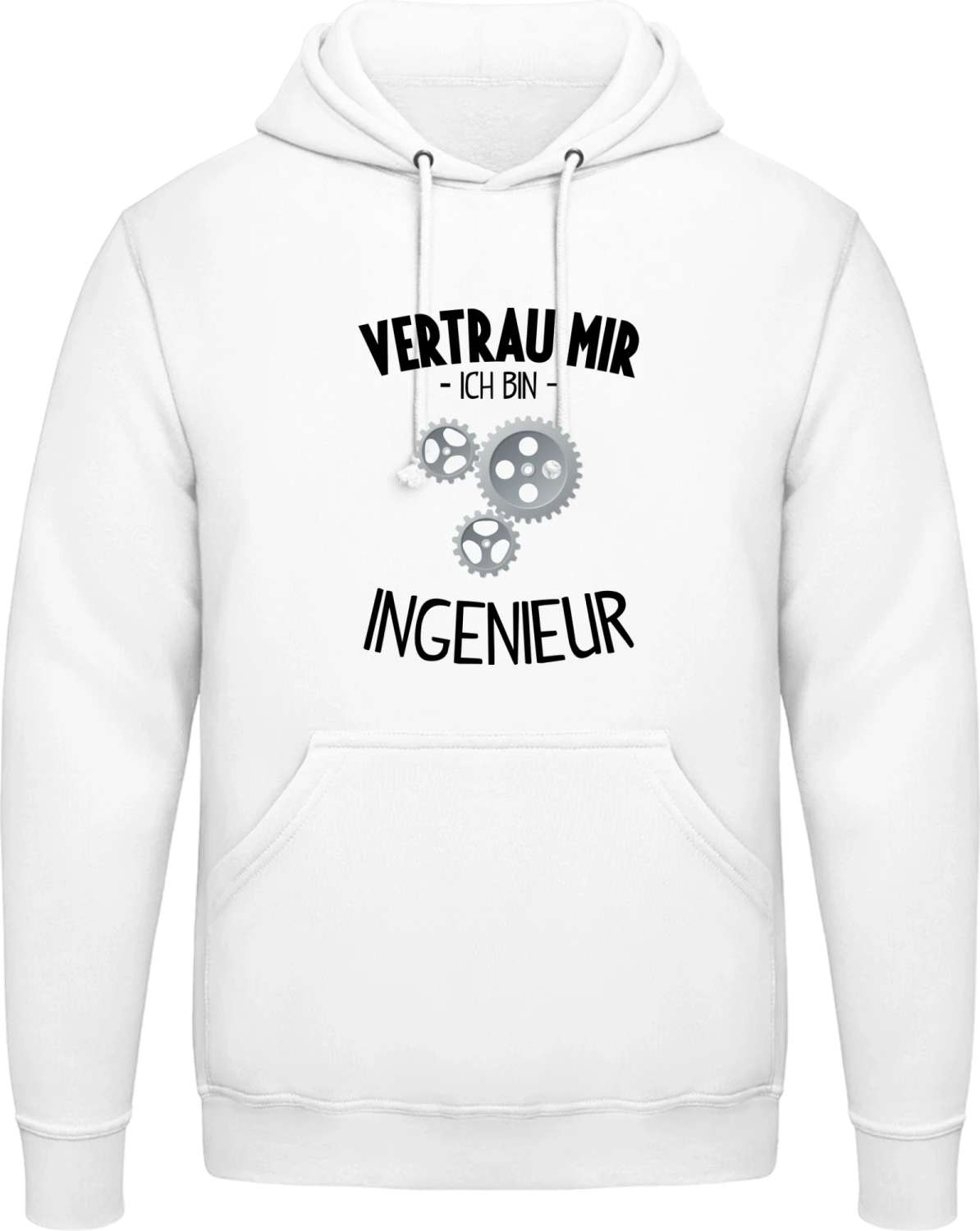 Vertrau mir ich bin Ingenieur Illustration - Arctic white AWDis man hoodie - Front