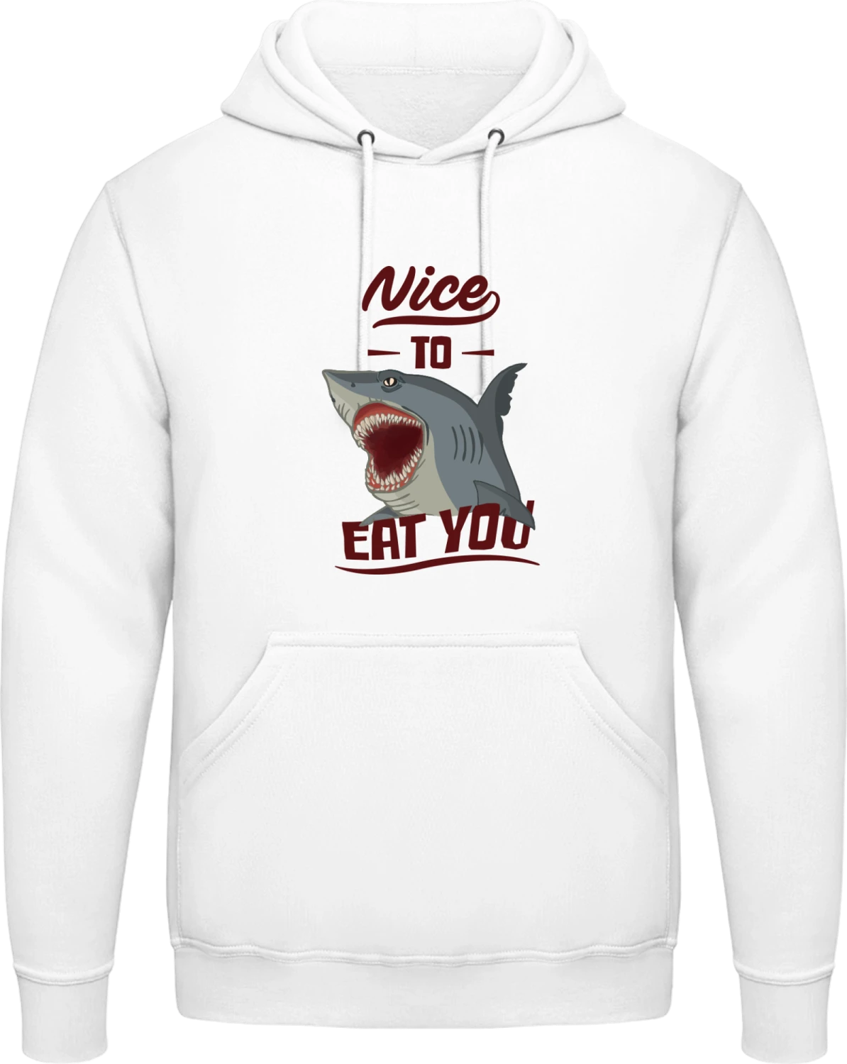 Nice To Eat You Shark - Arctic white AWDis man hoodie - Front