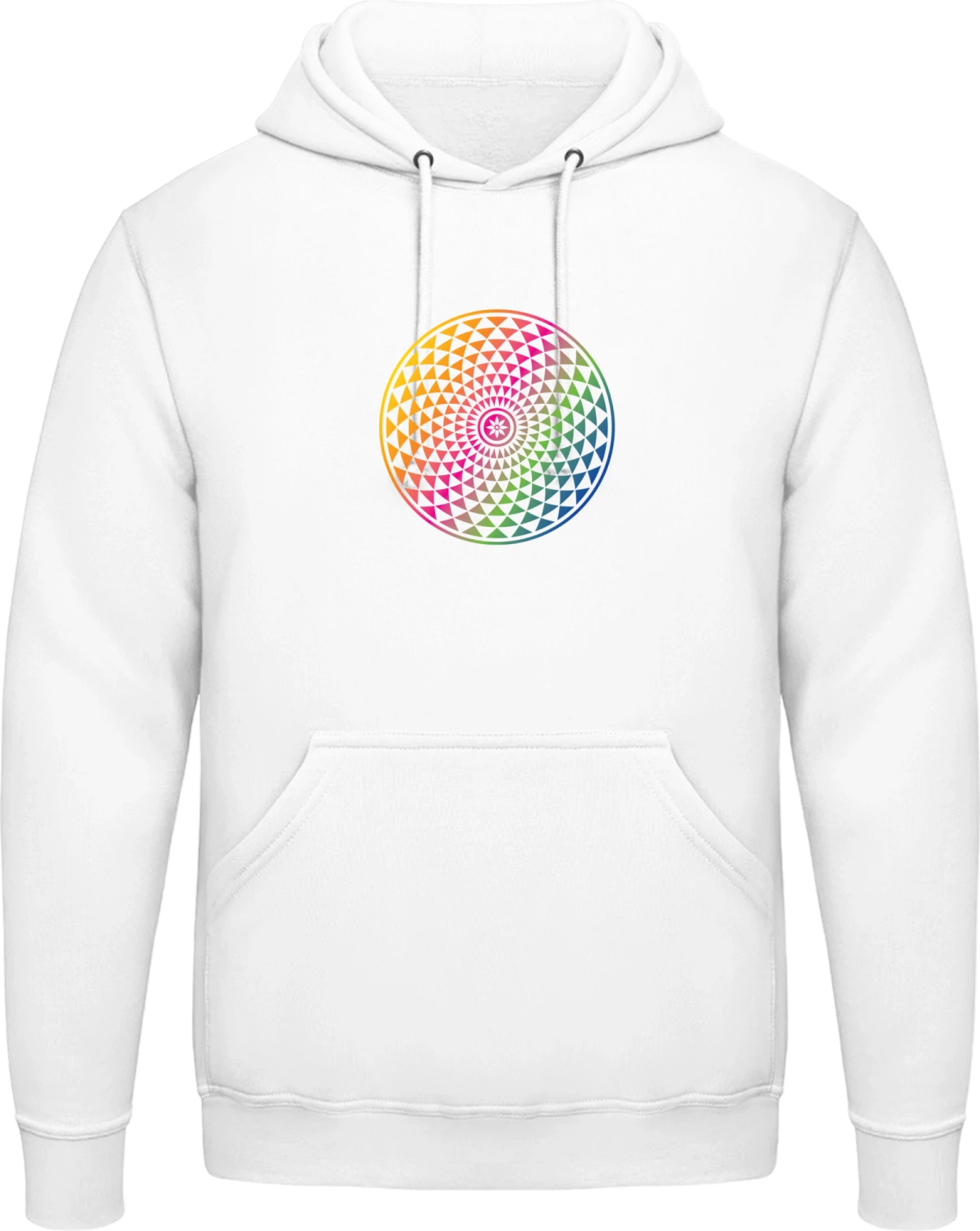 Mandala Illusion Colorful - Arctic white AWDis man hoodie - Front