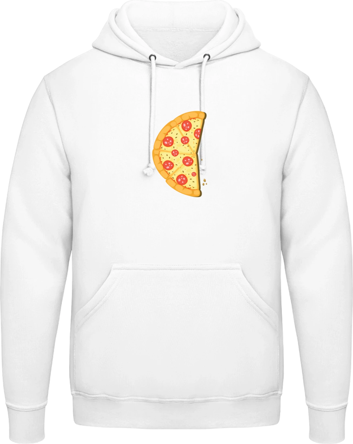 Pizza Half Piece Left - Arctic white AWDis man hoodie - Front