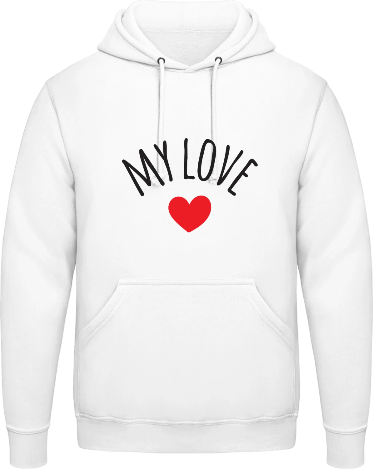 My Sweet Heart - Arctic white AWDis man hoodie - Front