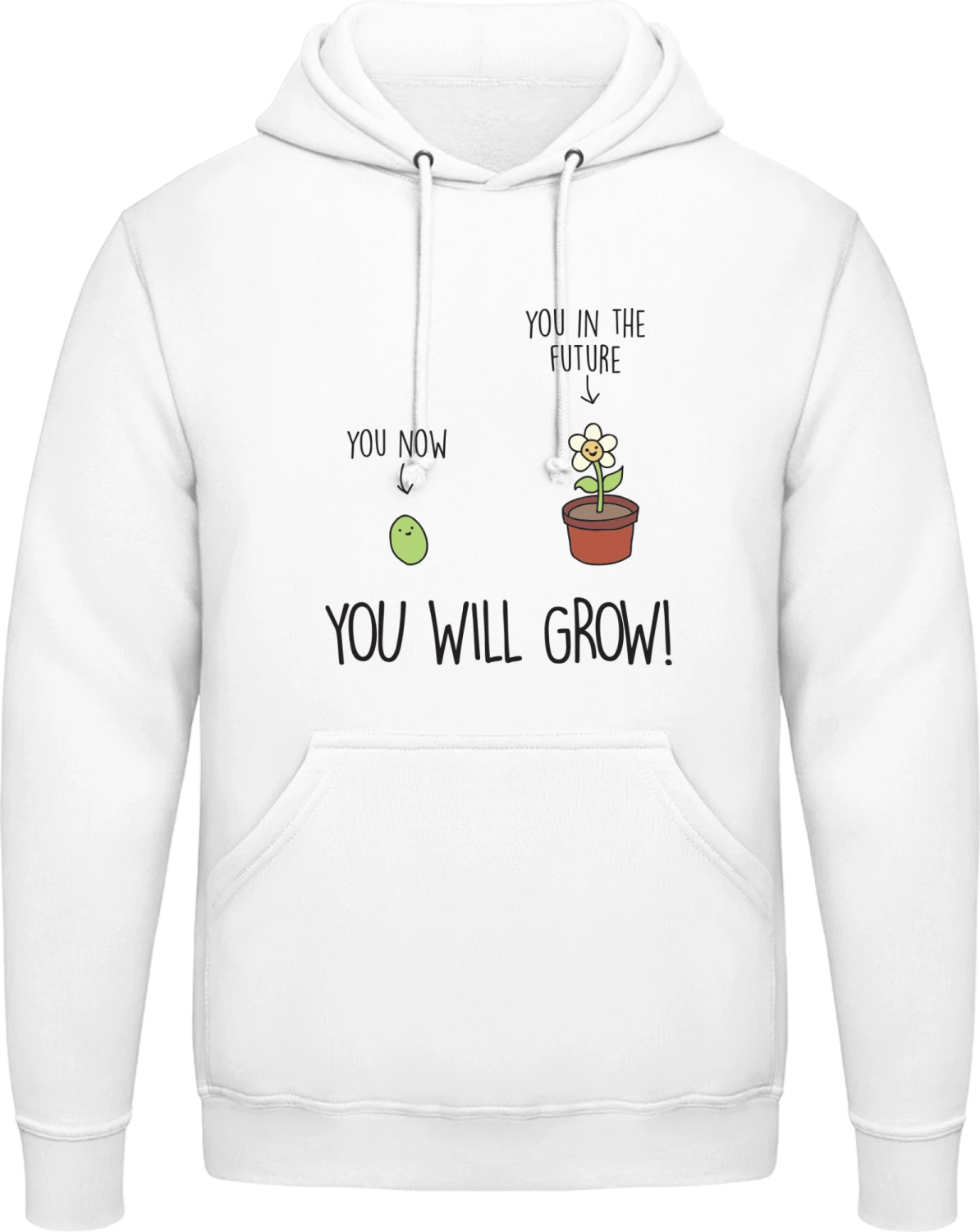 You Will Grow - Arctic white AWDis man hoodie - Front