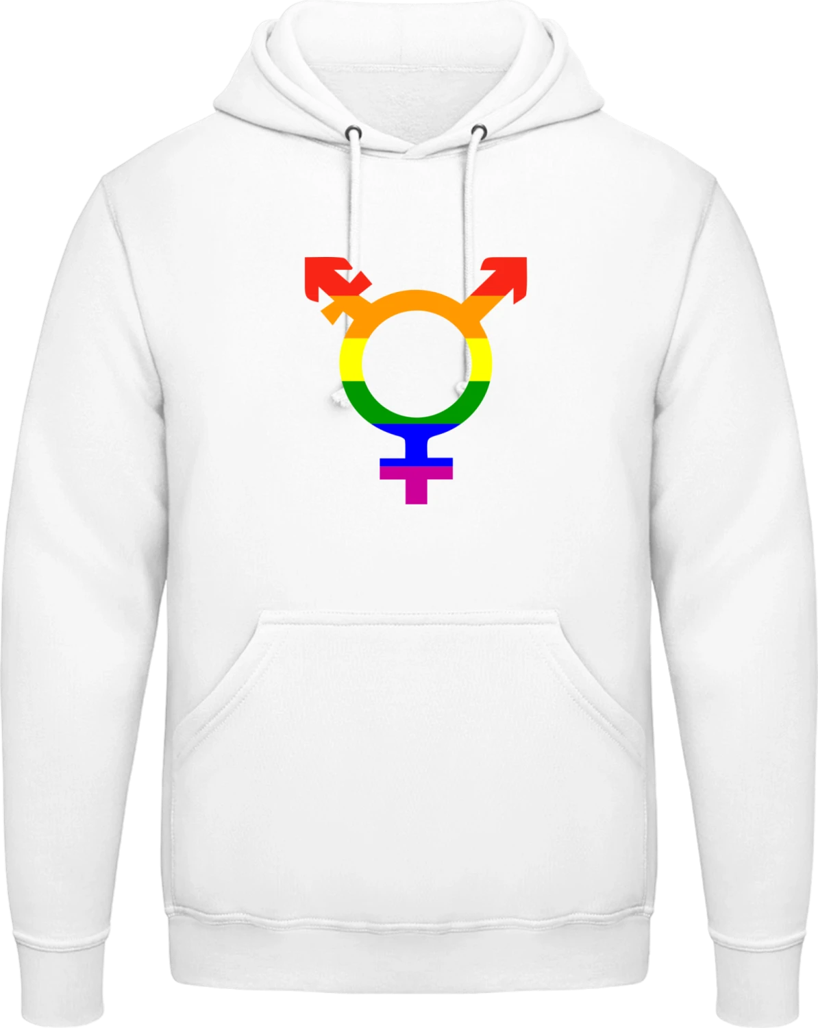 Transgender Symbol Rainbow - Arctic white AWDis man hoodie - Front