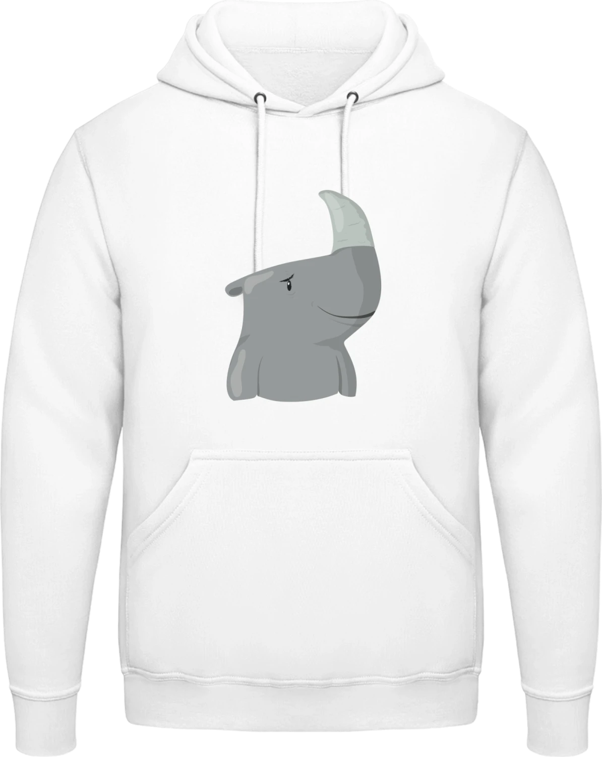 Happy Rhinoceros - Arctic white AWDis man hoodie - Front