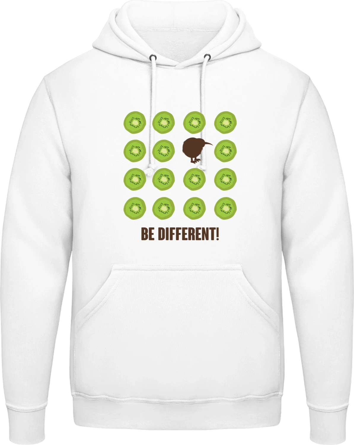 Be Different Kiwi Bird - Arctic white AWDis man hoodie - Front