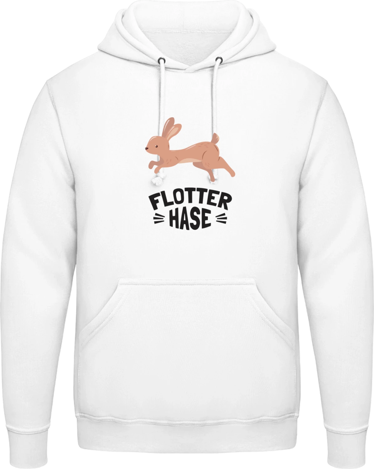 Flotter Hase Logo - Arctic white AWDis man hoodie - Front