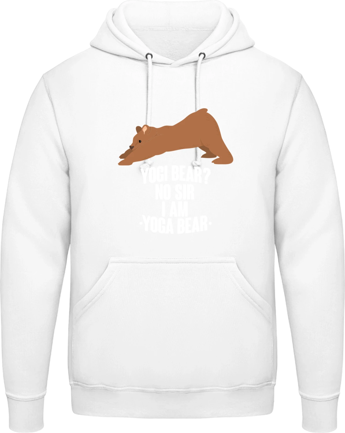 Yogi Bear No Sir I Am Yoga Bear - Arctic white AWDis man hoodie - Front