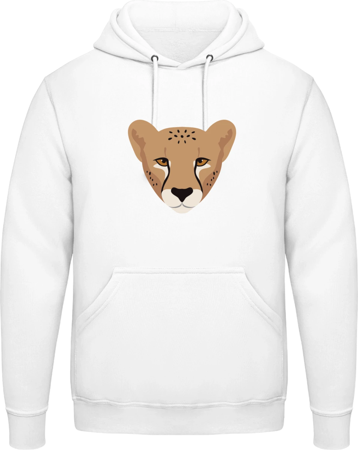 Lioness Head - Arctic white AWDis man hoodie - Front