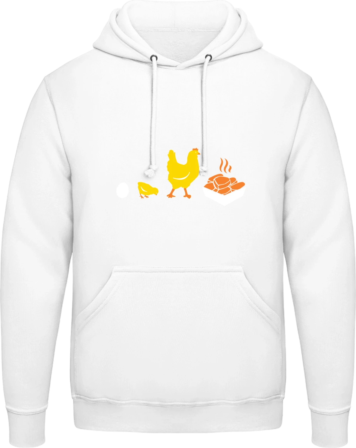 Evolution Chicken To Chicken Nuggets - Arctic white AWDis man hoodie - Front