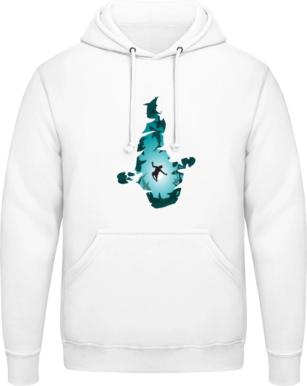 Sharks And Diver - Arctic white AWDis man hoodie - Front