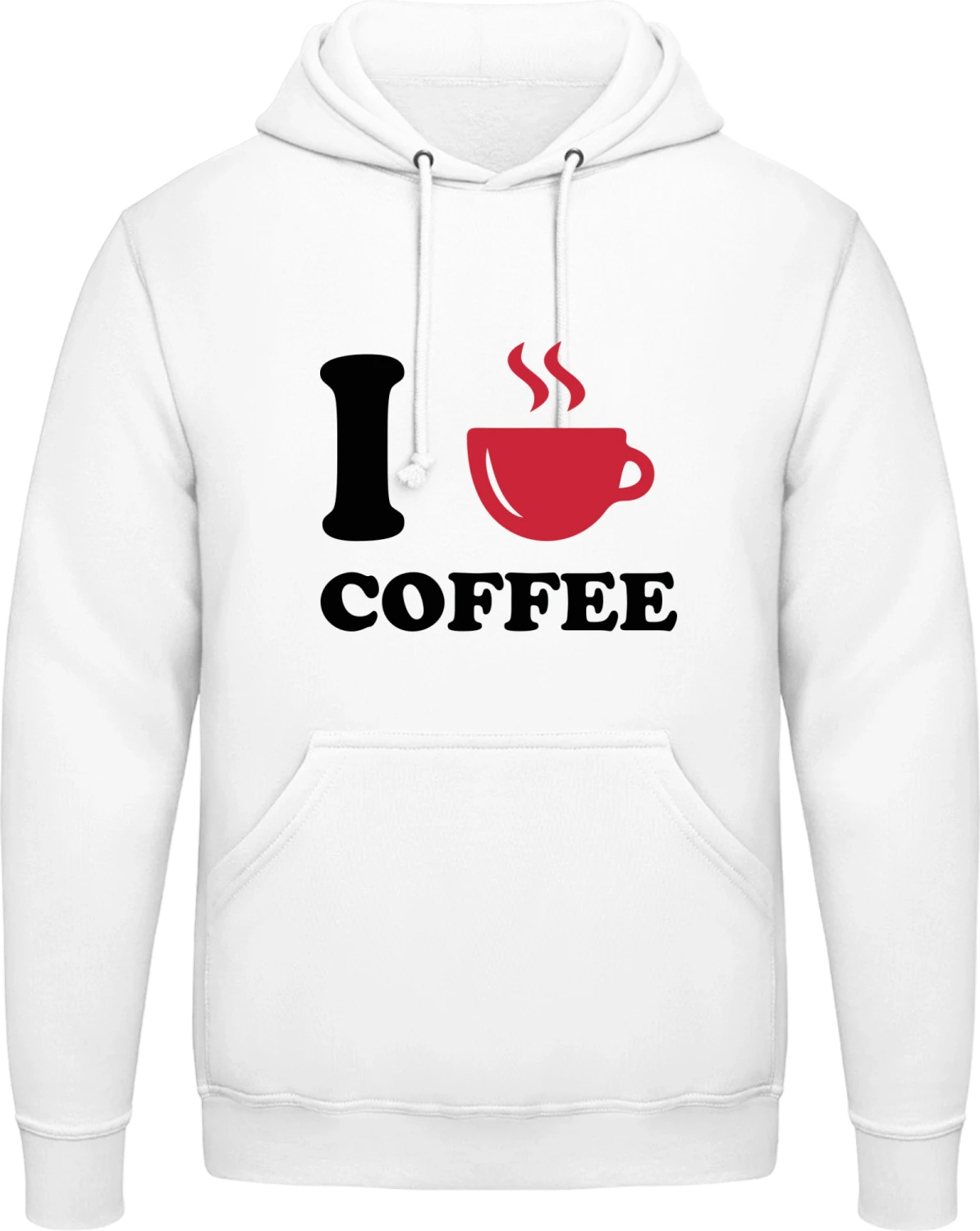 I Love Coffee - Arctic white AWDis man hoodie - Front