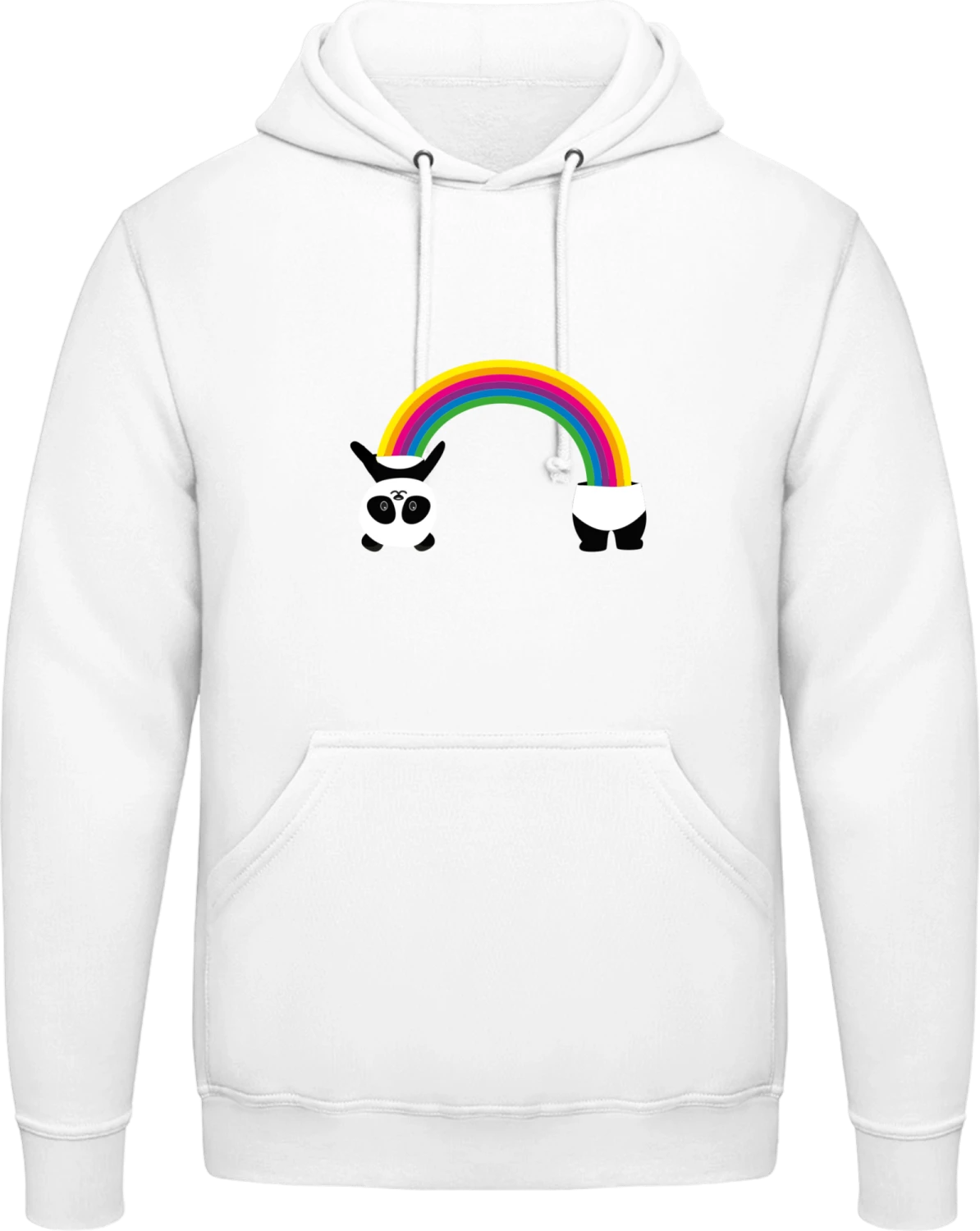 Panda Rainbow Inside - Arctic white AWDis man hoodie - Front