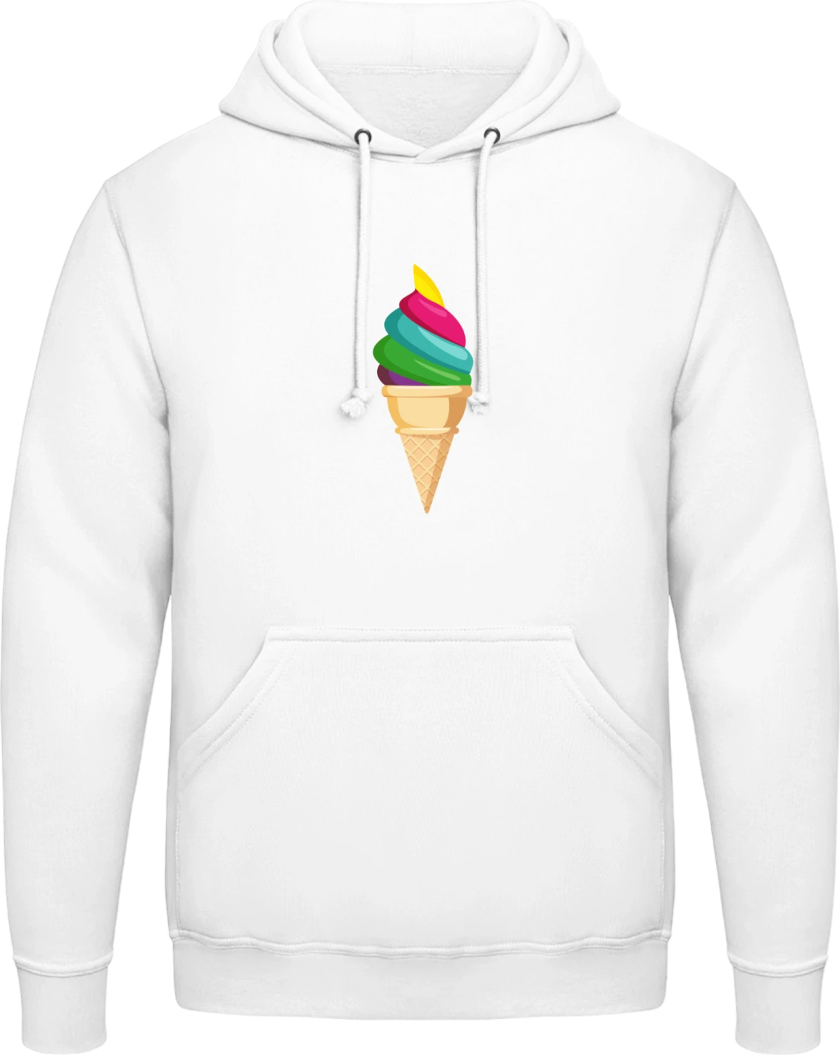 Rainbow Ice - Arctic white AWDis man hoodie - Front