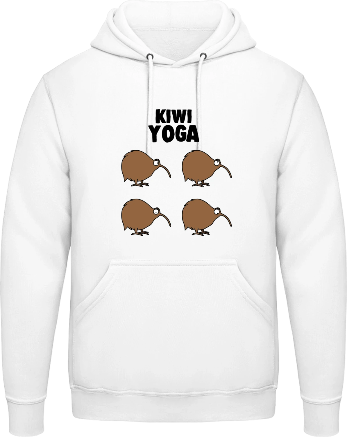 Kiwi Yoga - Arctic white AWDis man hoodie - Front