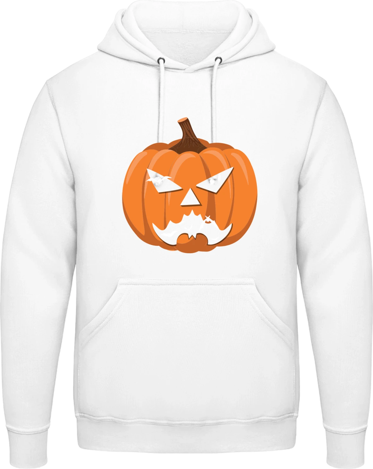 Bats And Pumpkin - Arctic white AWDis man hoodie - Front