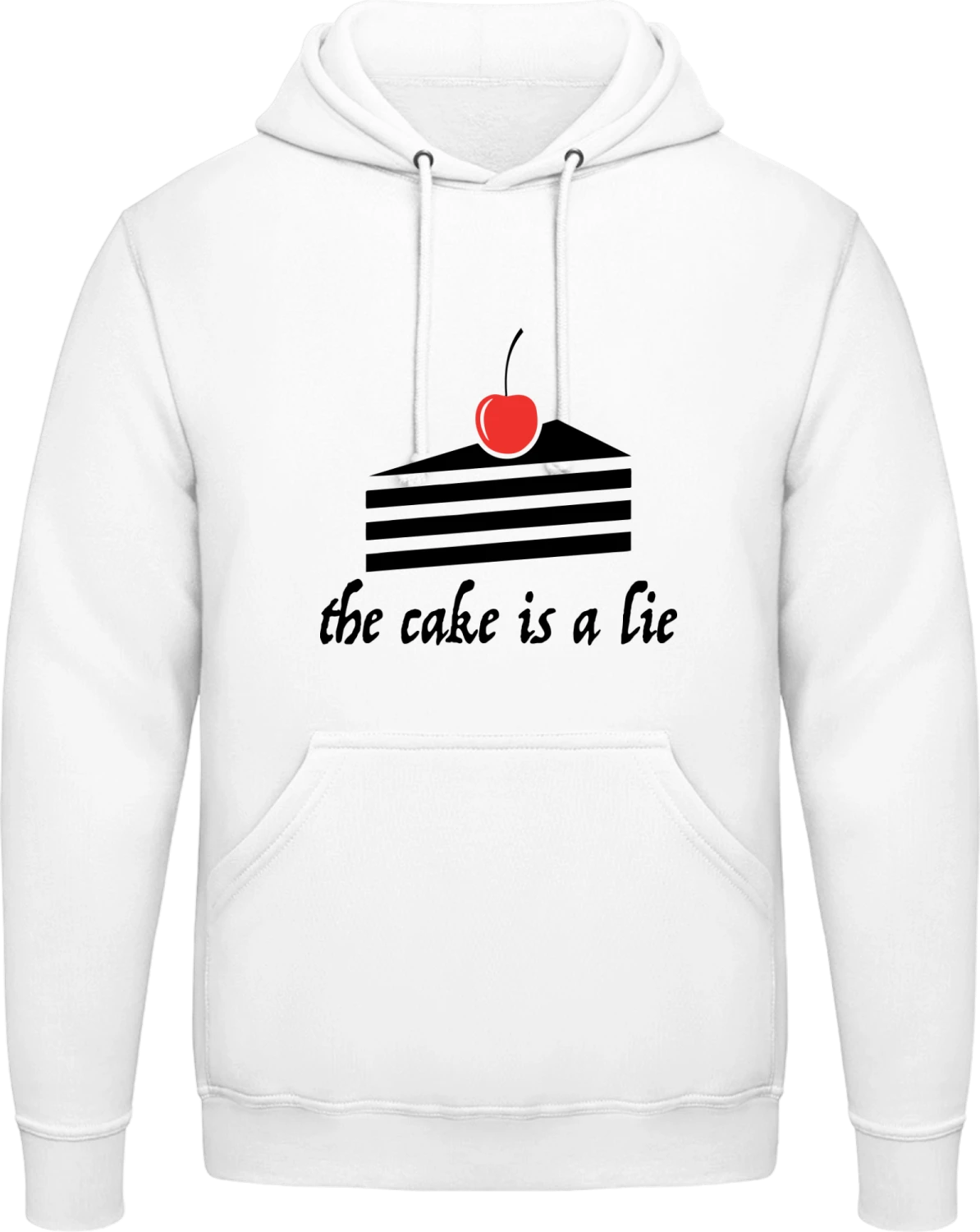 The Cherry Cake Is A Lie - Arctic white AWDis man hoodie - Front