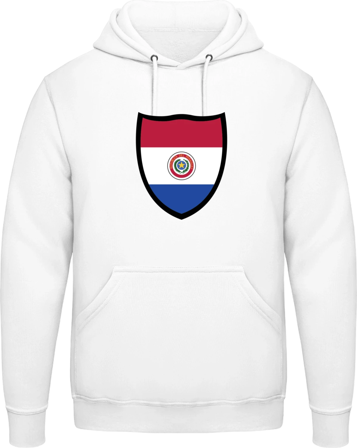 Paraguay Flag Shield - Arctic white AWDis man hoodie - Front