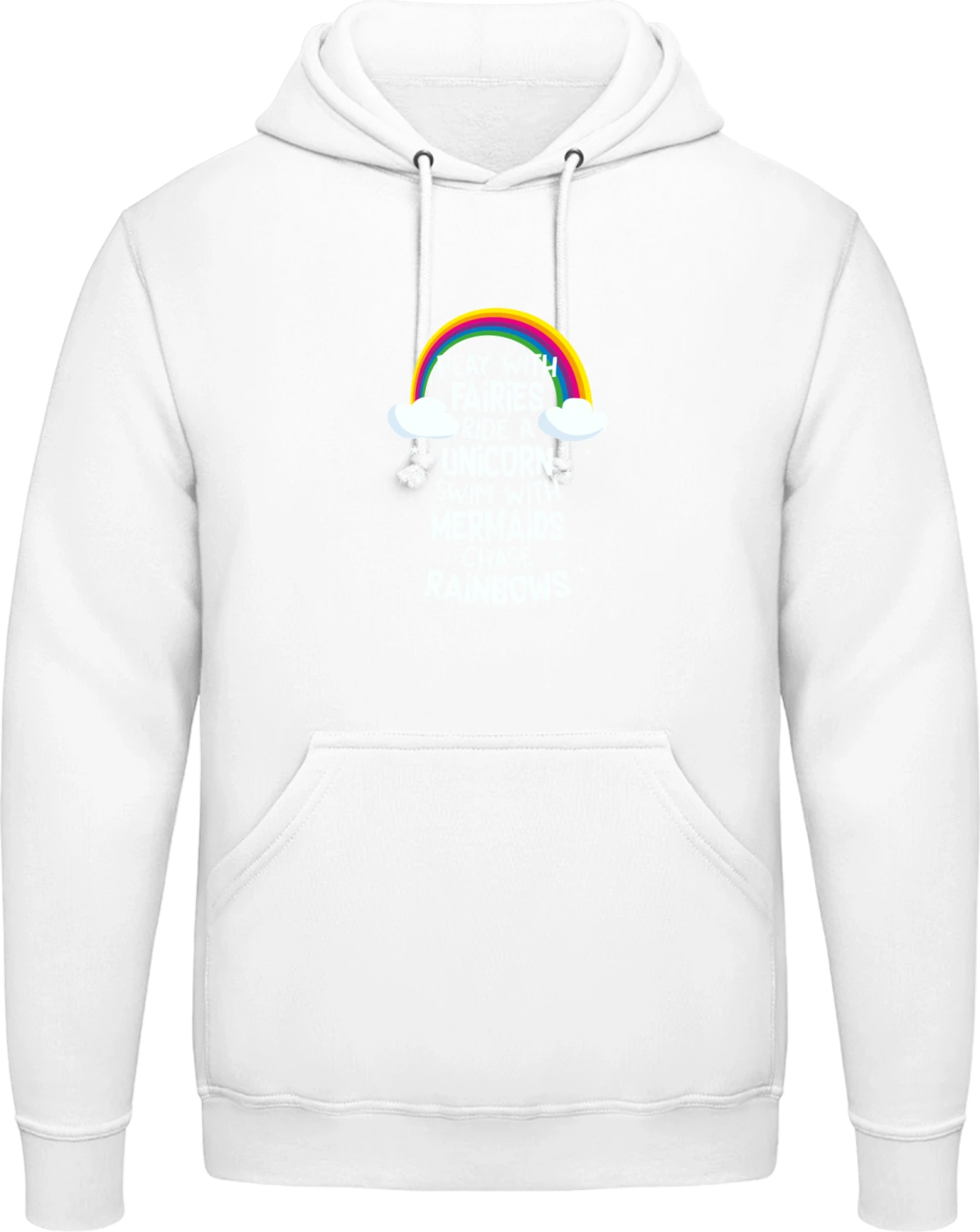 Play With Fairies Ride A Unicorn - Arctic white AWDis man hoodie - Front