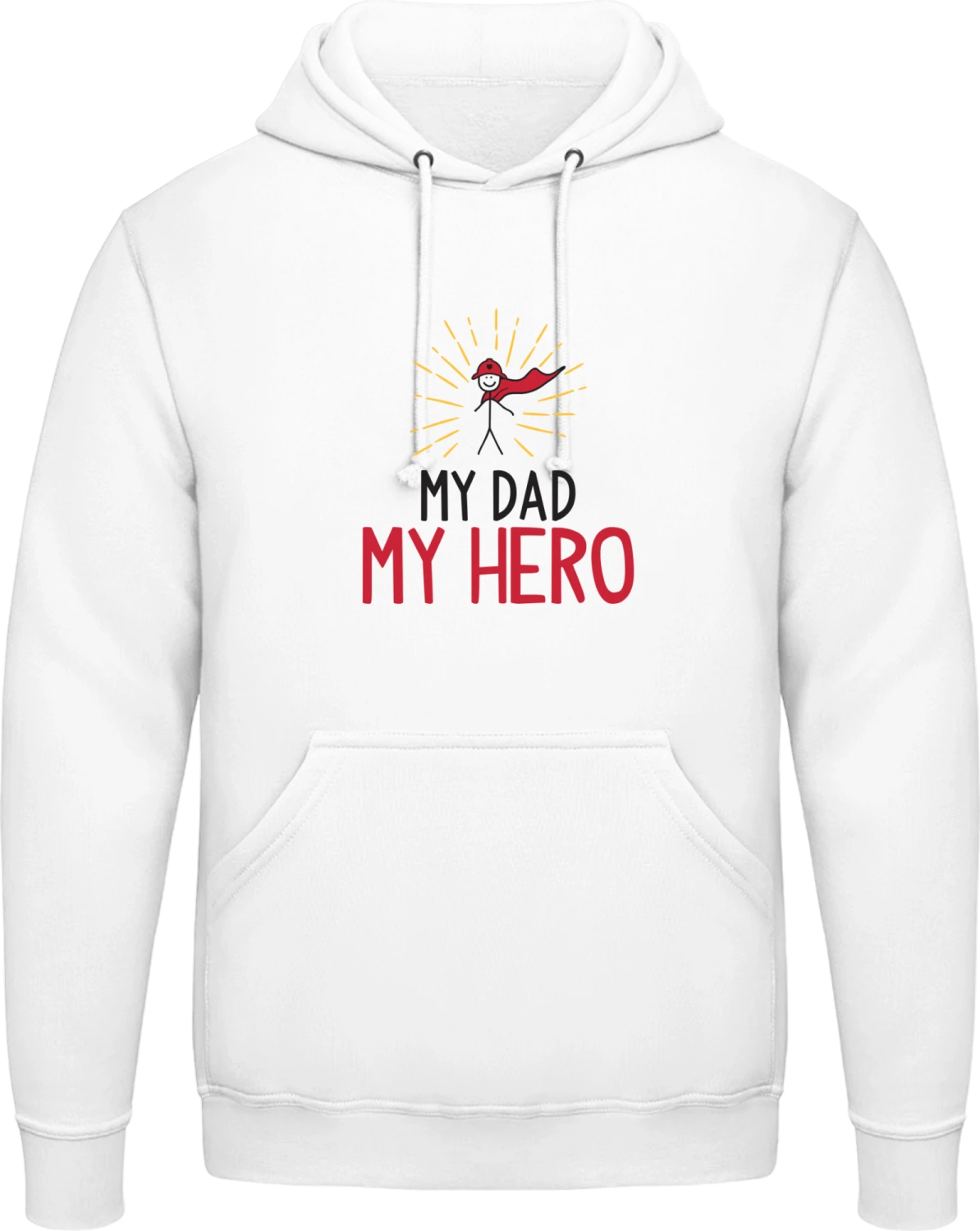 My Dad My Hero - Arctic white AWDis man hoodie - Front