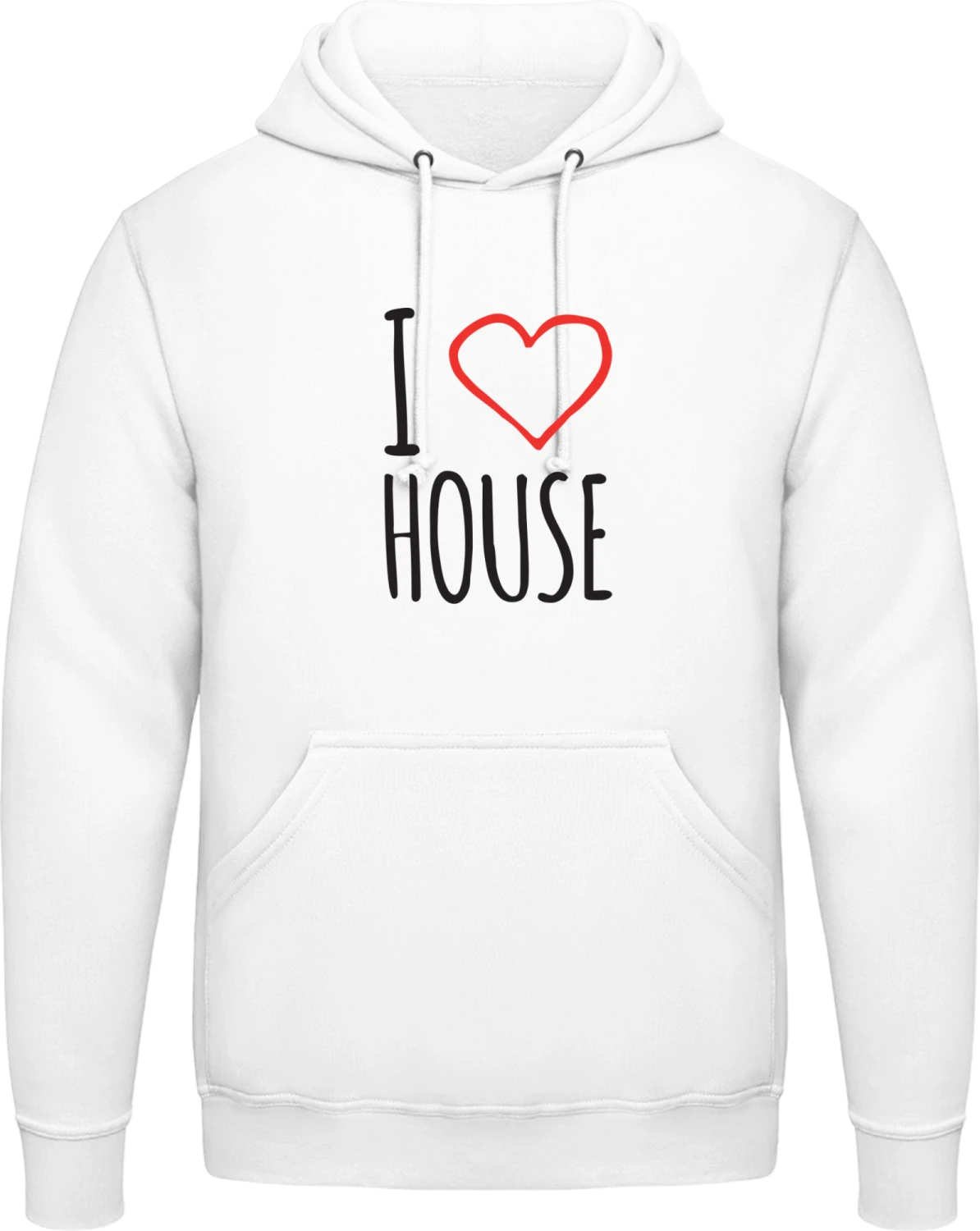 I Love House - Arctic white AWDis man hoodie - Front