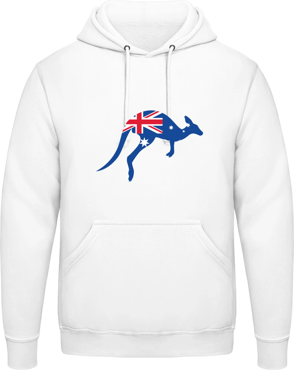 Kangaroo With Australian Flag - Arctic white AWDis man hoodie - Front