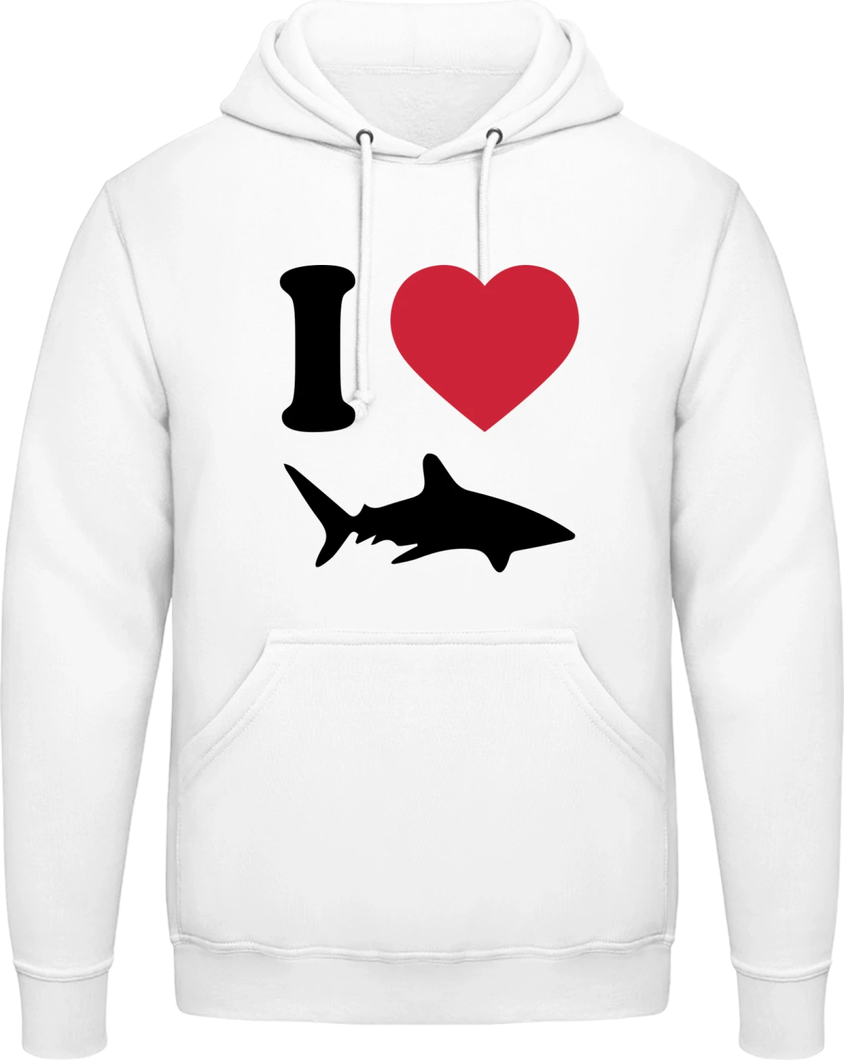 I Love Shark - Arctic white AWDis man hoodie - Front