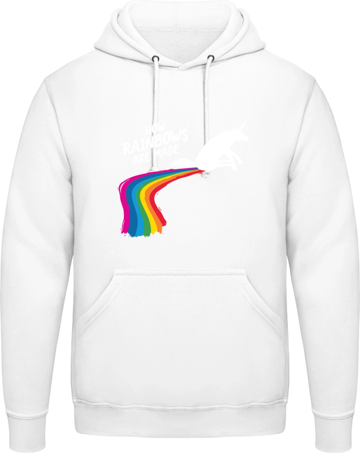 How Rainbows Are Made - Arctic white AWDis man hoodie - Front