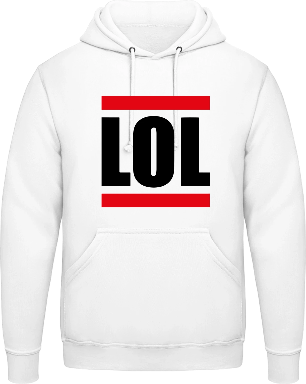 LOL Laughing Out Loud - Arctic white AWDis man hoodie - Front