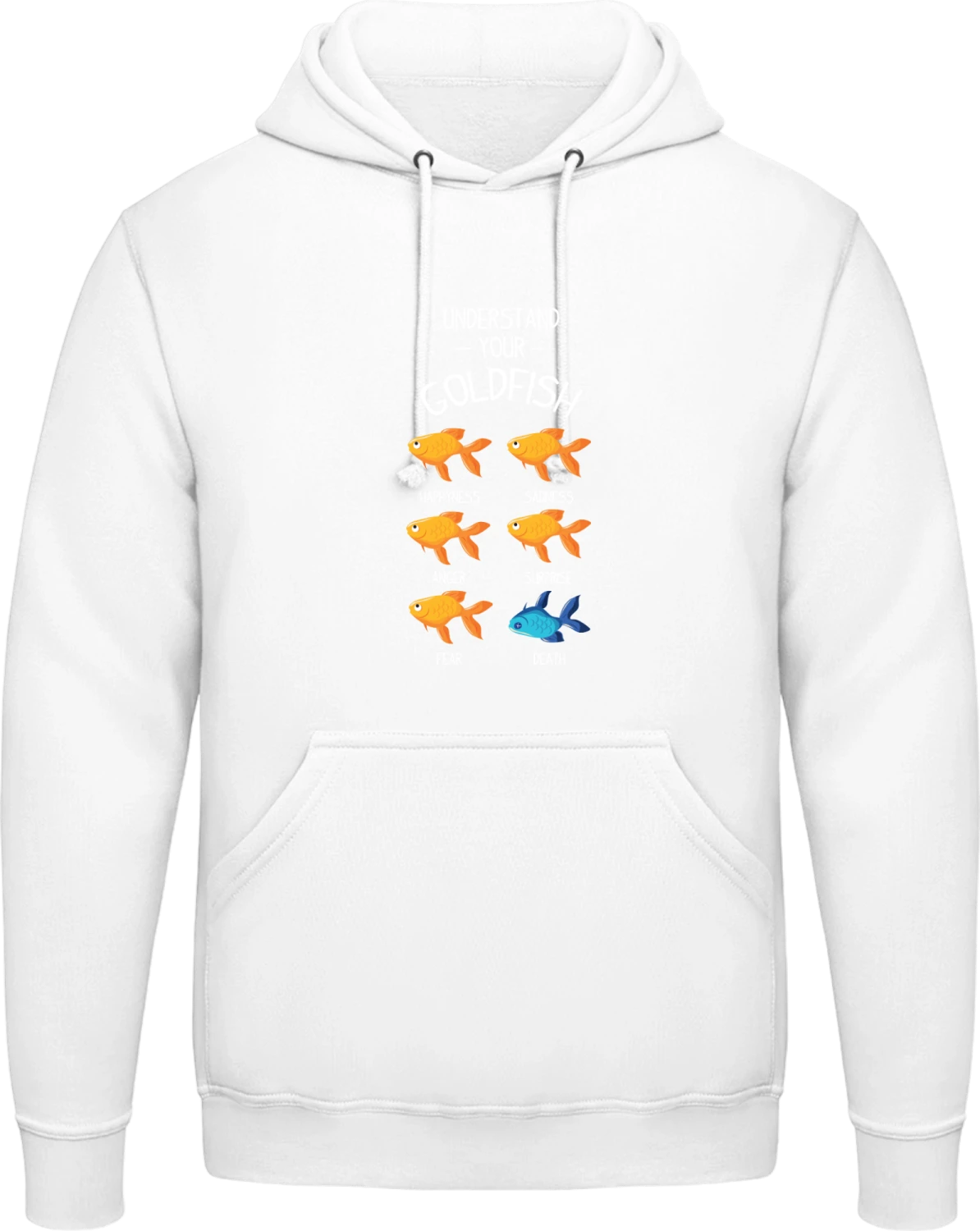 Goldfish Emotions - Arctic white AWDis man hoodie - Front