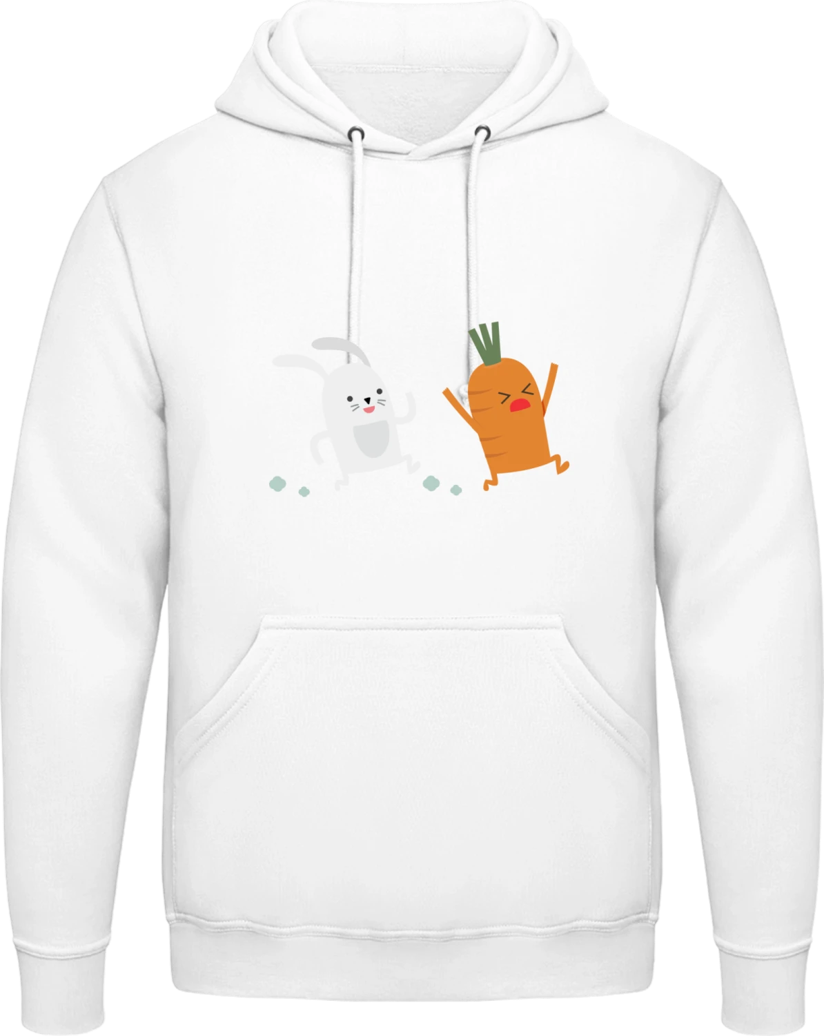 Rabbit Fast Food - Arctic white AWDis man hoodie - Front