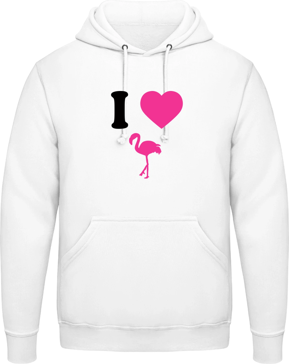 I Love Flamingos In Pink - Arctic white AWDis man hoodie - Front