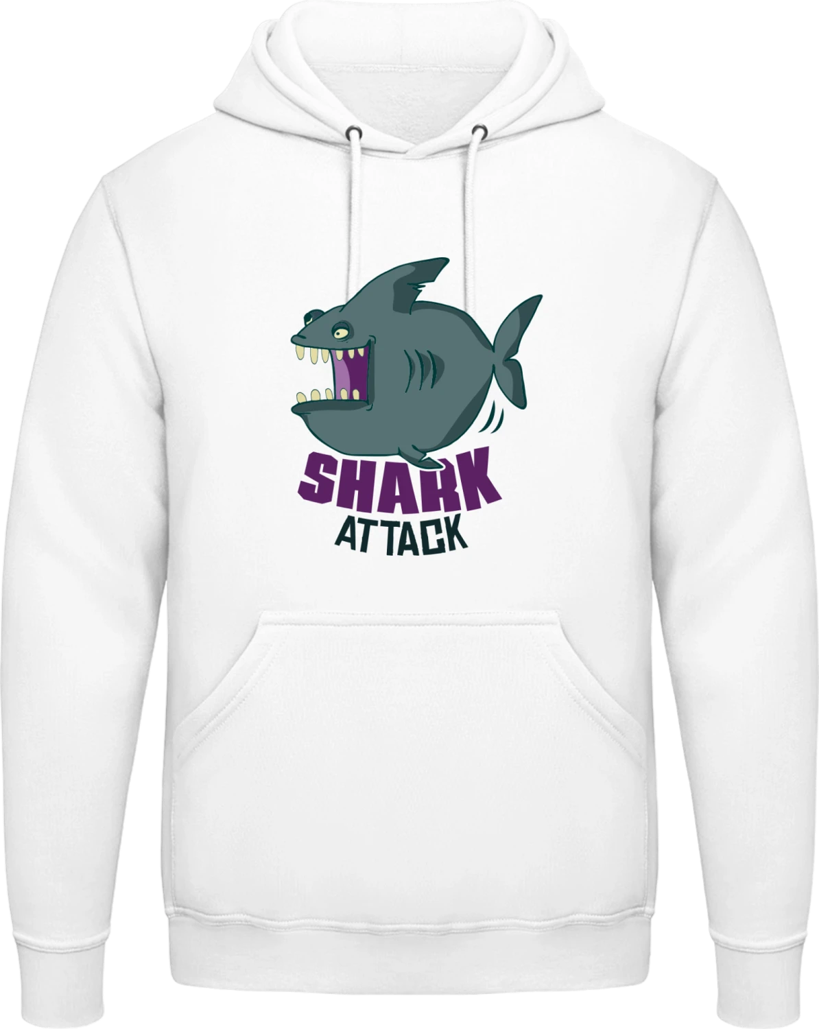 Funny Shark Attack - Arctic white AWDis man hoodie - Front