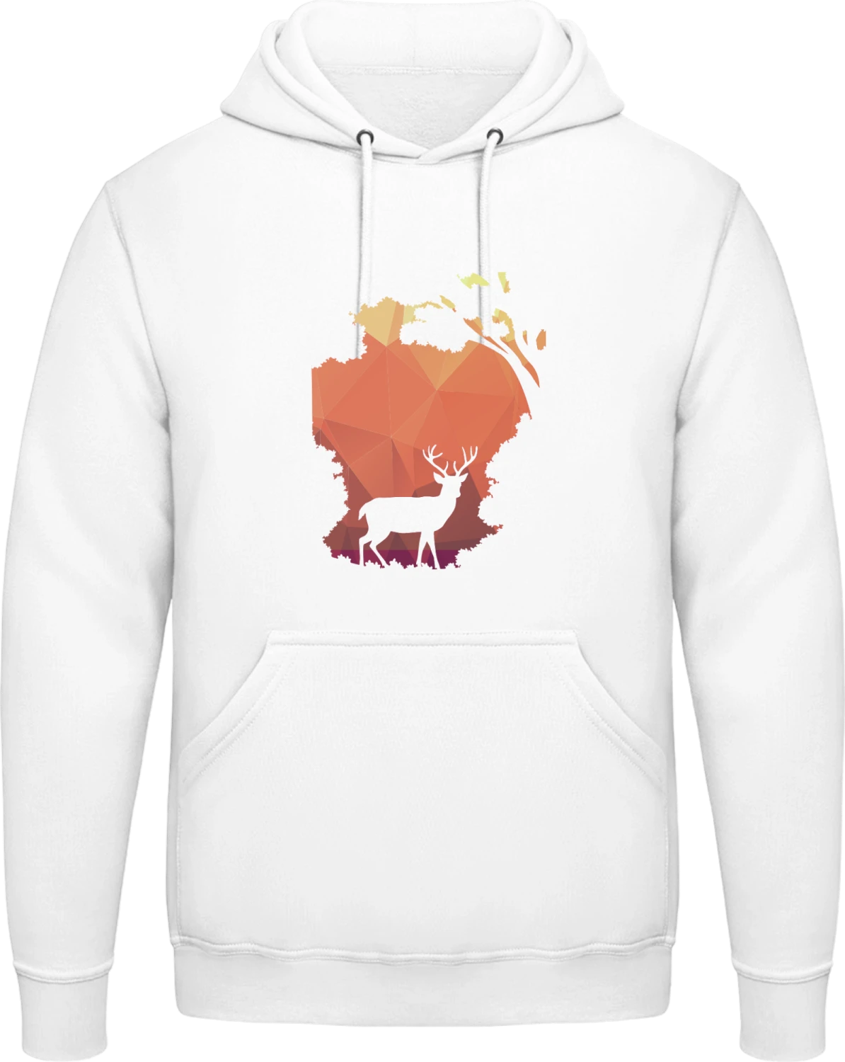 Deer Shadow - Arctic white AWDis man hoodie - Front