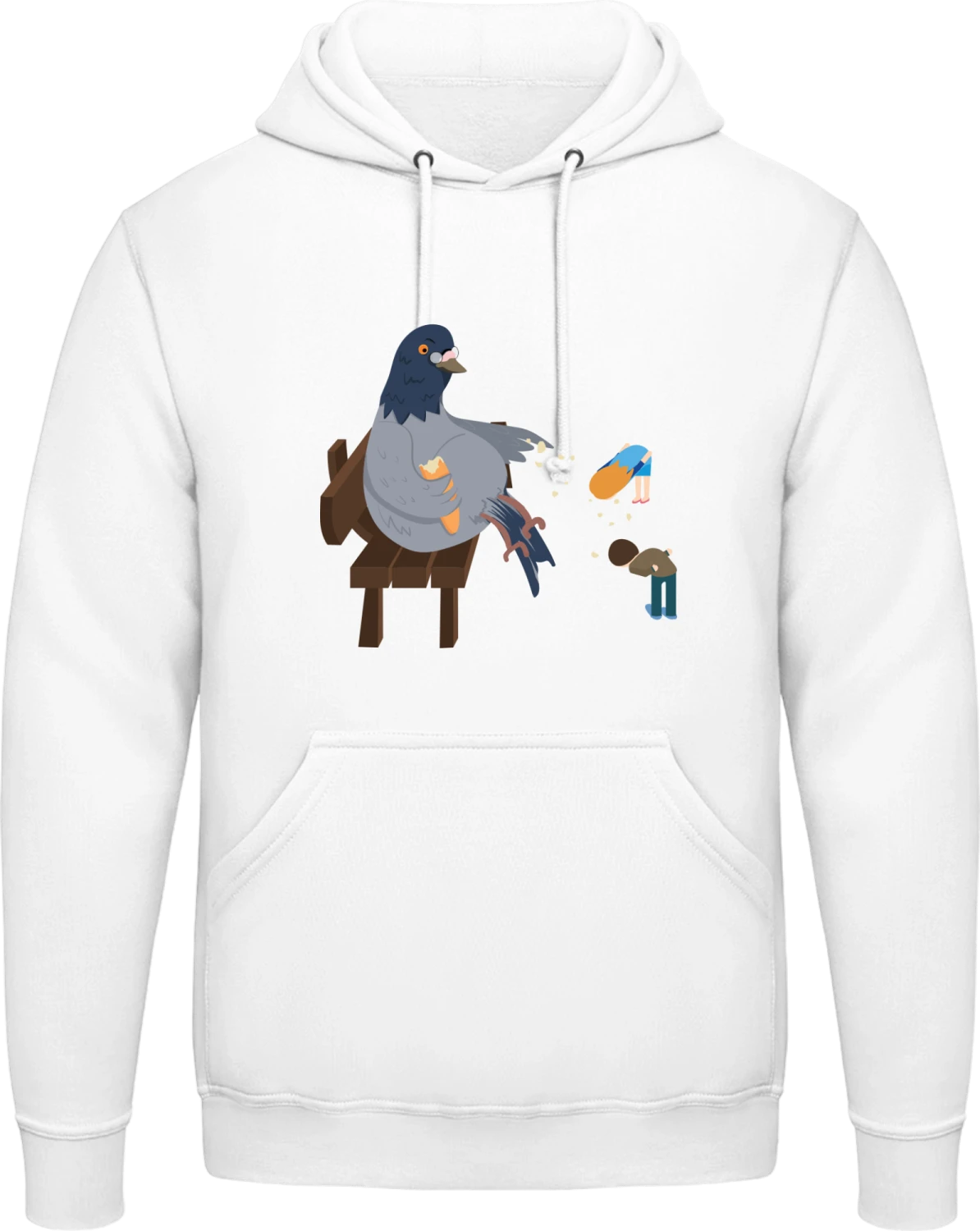 Dove Feeds Humans - Arctic white AWDis man hoodie - Front