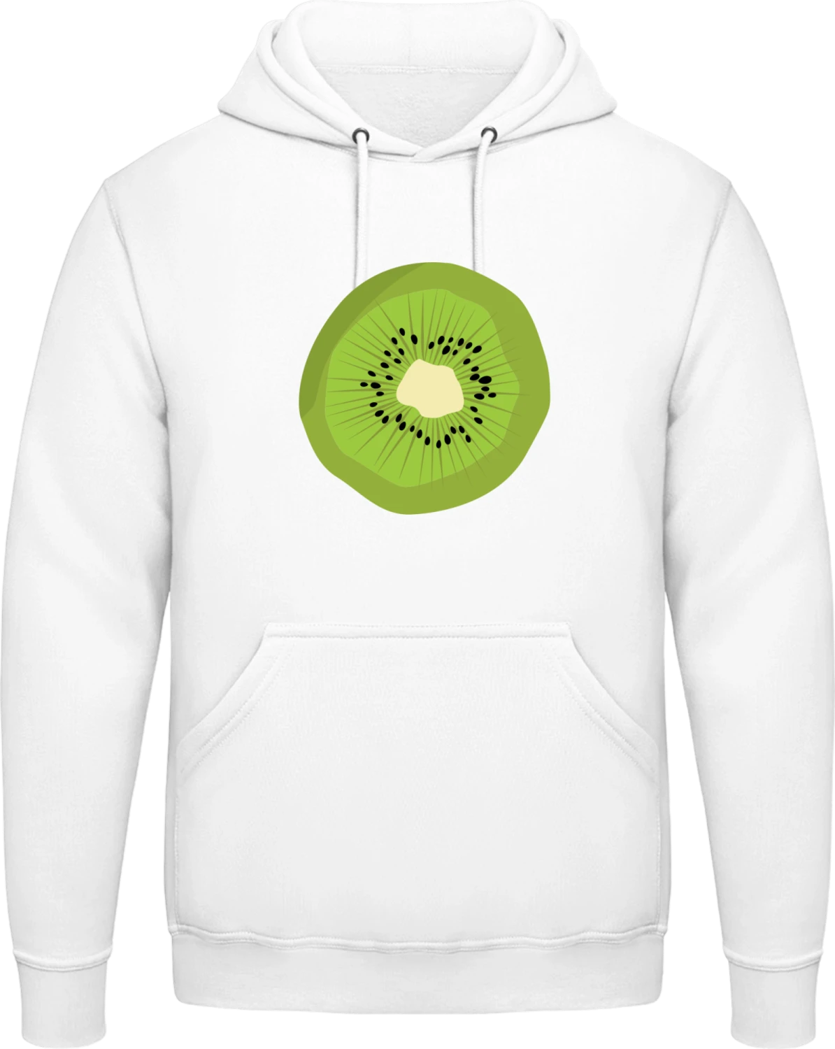 Kiwi Slice - Arctic white AWDis man hoodie - Front