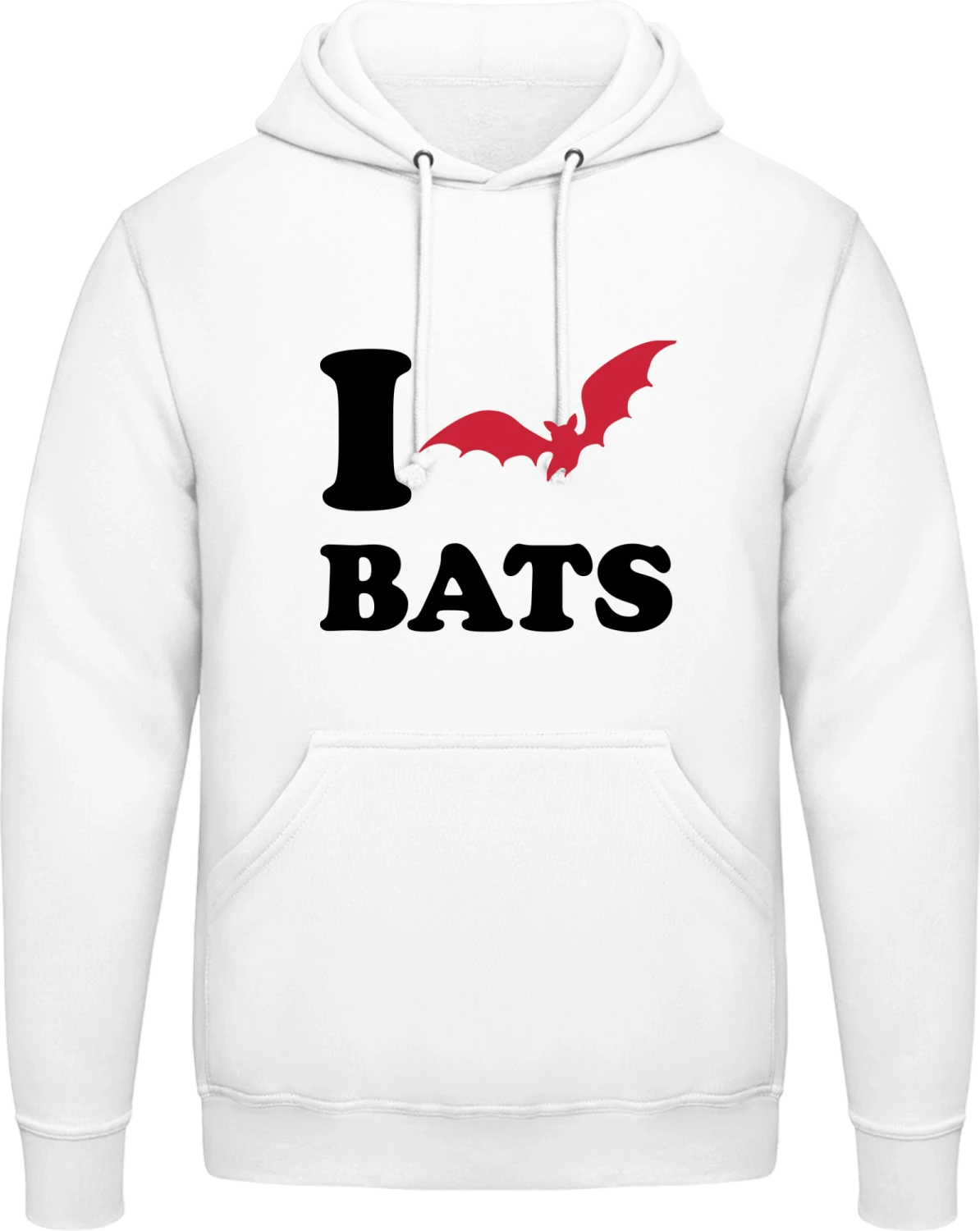 I Love Bats - Arctic white AWDis man hoodie - Front